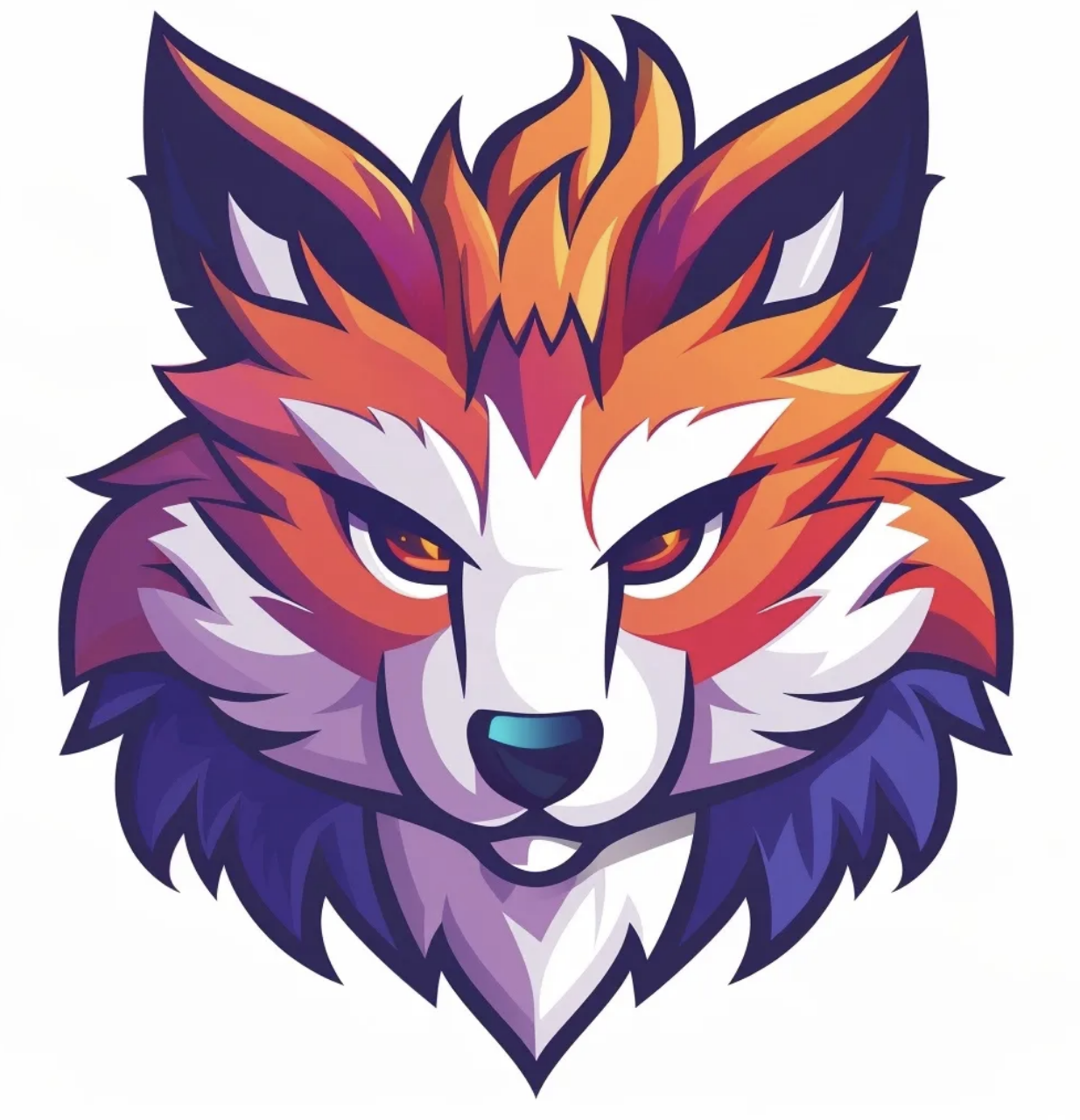 Flame Wolf Mascot