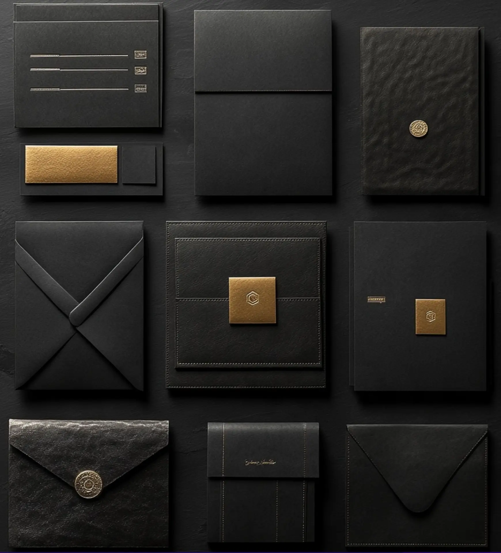 Black & Gold Stationery